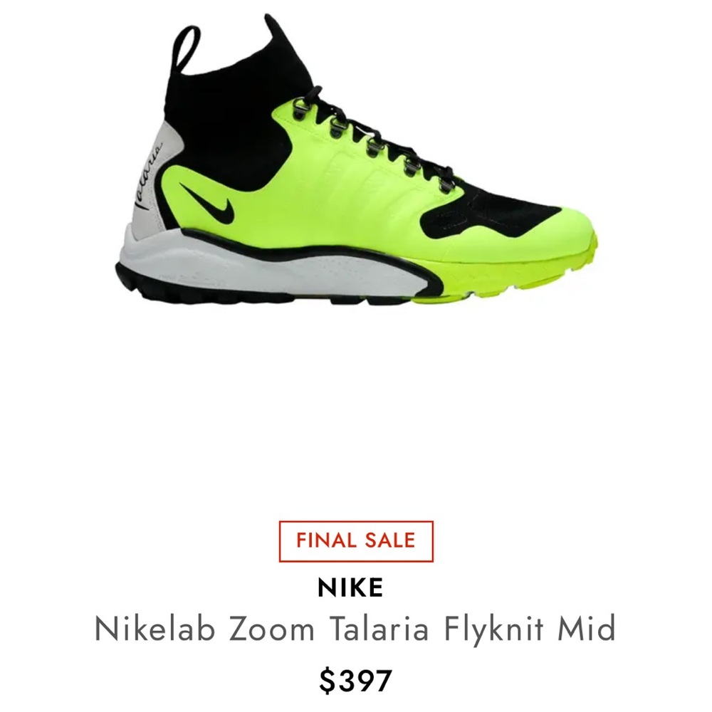 Very Rare - Nike Neon Green and Black Flyknit Sneakers - 856955-007